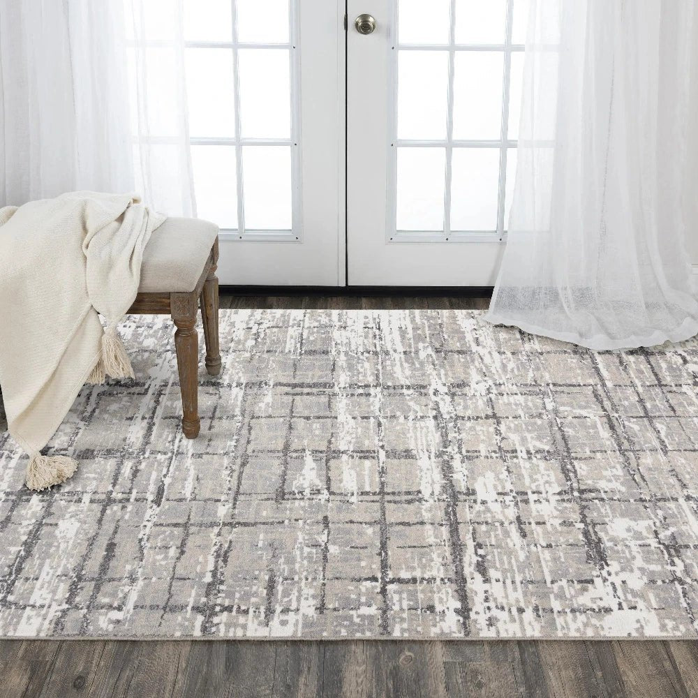 Baan Abstract / Gray Large Area Rugs For Living Room - LOOMLAN - LOOMLAN - Area Rugs