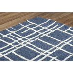 Baar Geometric Blue Area Rugs For Living Room - LOOMLAN - LOOMLAN - Area Rugs