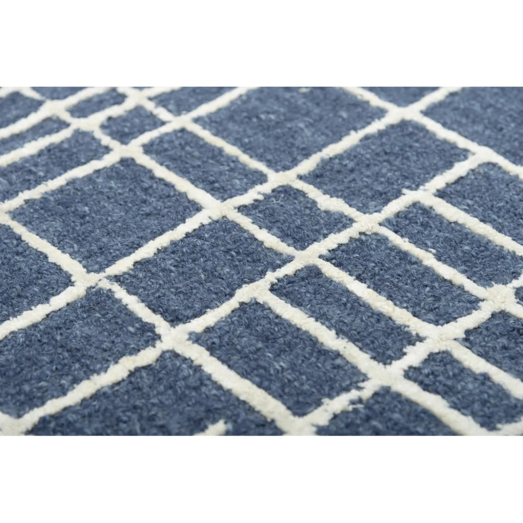 Baar Geometric Blue Area Rugs For Living Room - LOOMLAN - LOOMLAN - Area Rugs