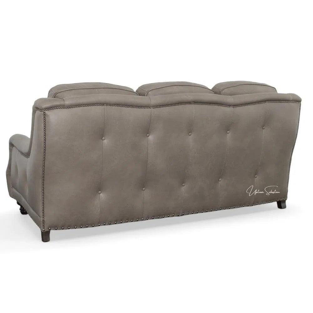 Bach Grey Leather Couch Benchmade In the USA - LOOMLAN - Uptown Sebastian - Sofas & Loveseats