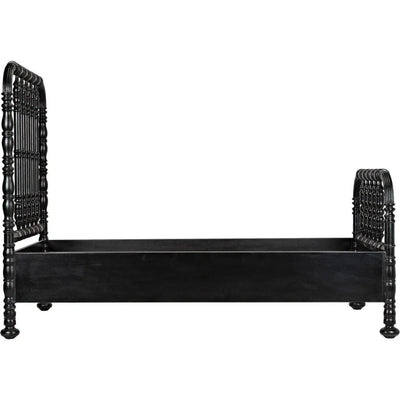 Bachelor Black Wooden Bed Frame - LOOMLAN - Noir - Beds