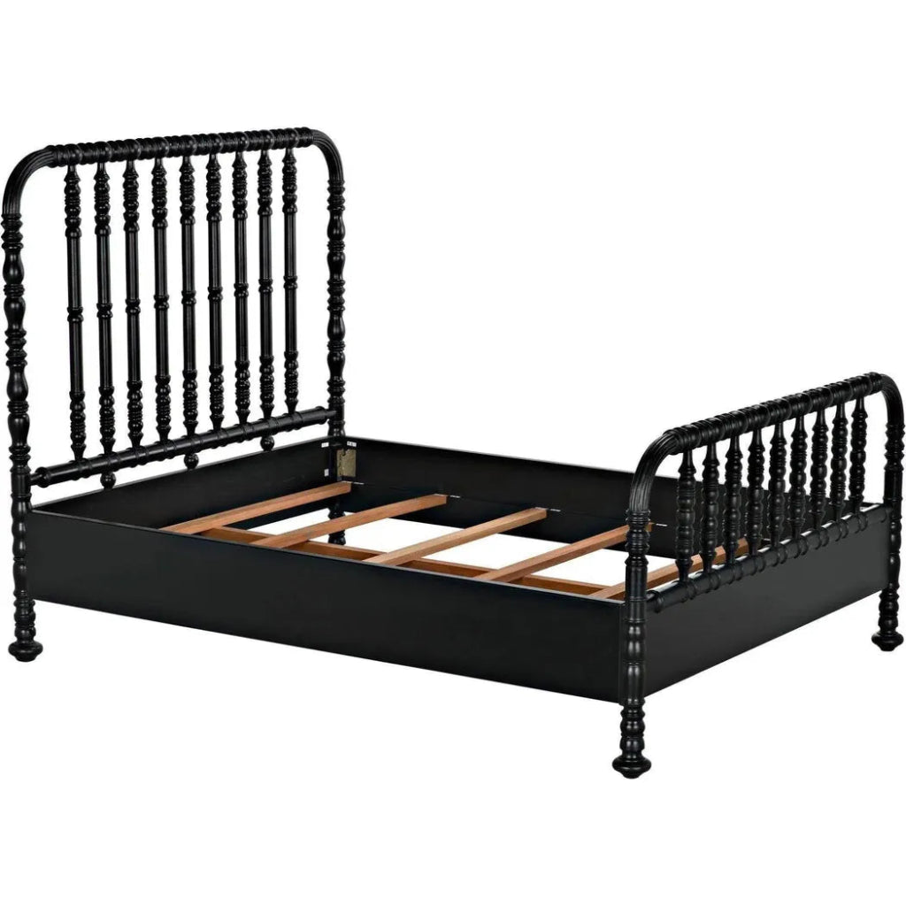 Bachelor Black Wooden Bed Frame - LOOMLAN - Noir - Beds