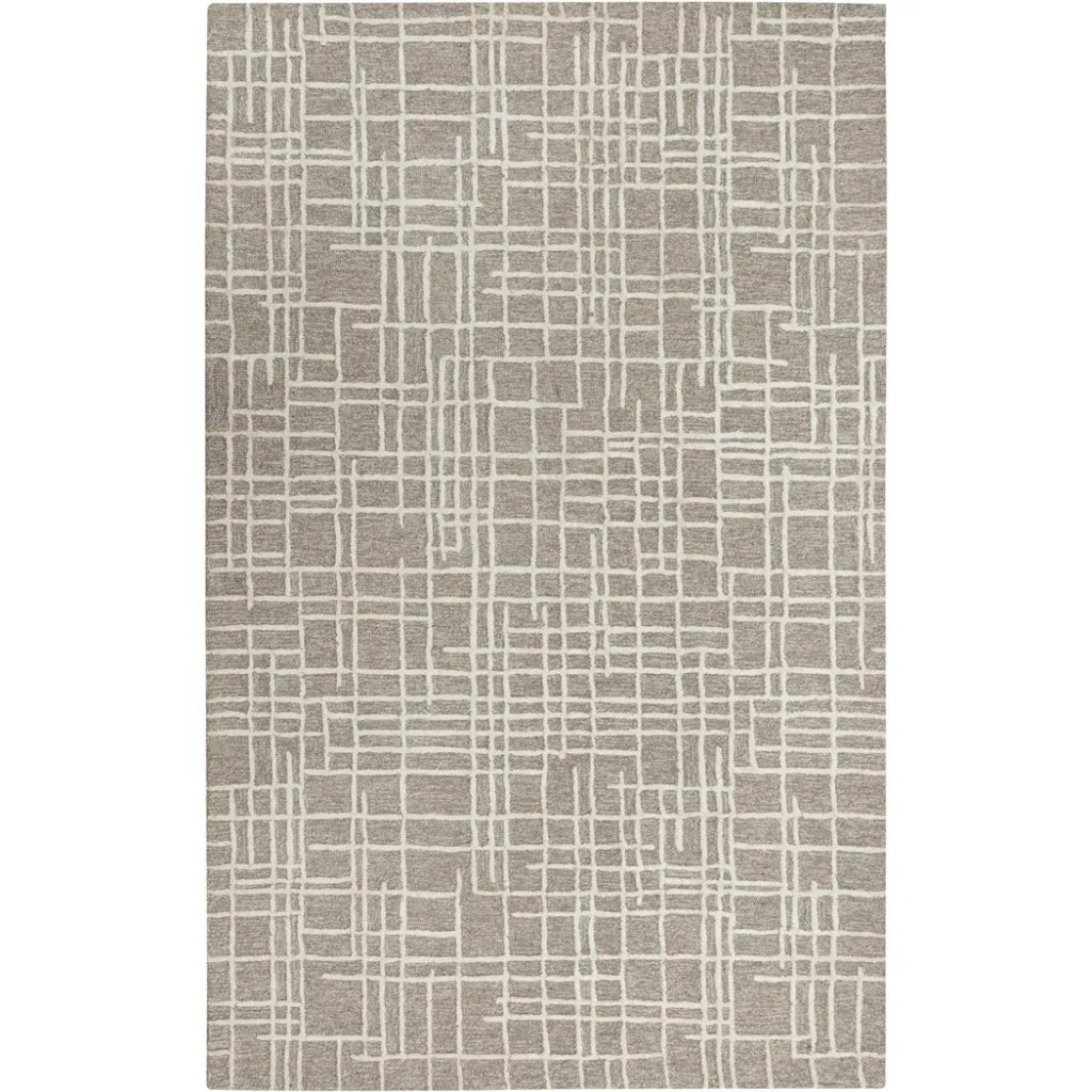 Back Geometric Taupe Area Rugs For Living Room - LOOMLAN - LOOMLAN - Area Rugs