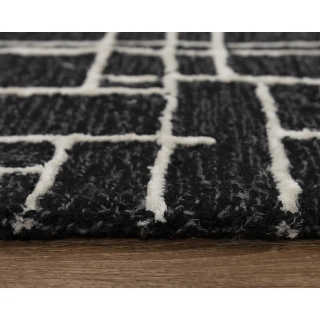 Bada Geometric Black Area Rugs For Living Room - LOOMLAN - LOOMLAN - Area Rugs