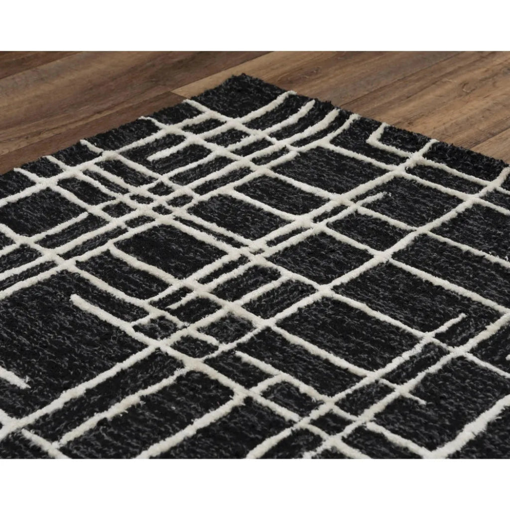 Bada Geometric Black Area Rugs For Living Room - LOOMLAN - LOOMLAN - Area Rugs