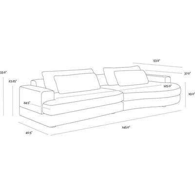 Baela Sofa Danny Cream - , Removable Cushions - LOOMLAN - SUNPAN - Sofas & Loveseats