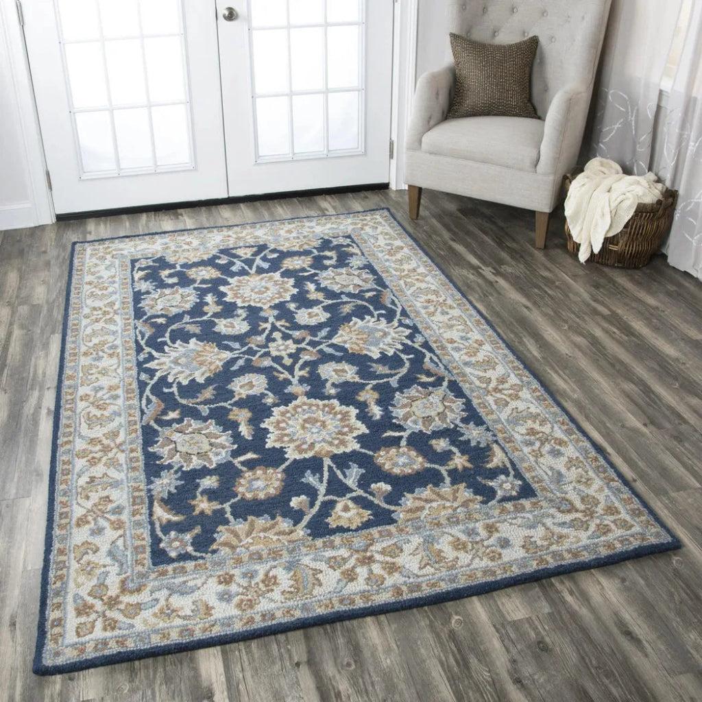 Baia Wool Blue Hallway Kitchen Runner Rug - LOOMLAN - LOOMLAN - Area Rugs