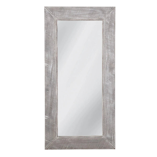 Baker Wood Grey Vertical Floor Mirror - LOOMLAN - Bassett Mirror - Floor Mirrors