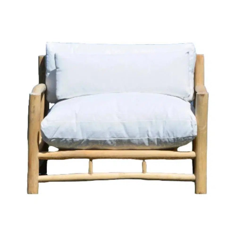 Bali Outdoor Patio Lounge Chair Teak Olefin Cushion - LOOMLAN - Artesia - Outdoor Lounge Chairs