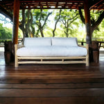 Bali Teak Wood Outdoor Couch Sofa Marine - Grade Cushions - LOOMLAN - Artesia - Outdoor Sofas & Loveseats