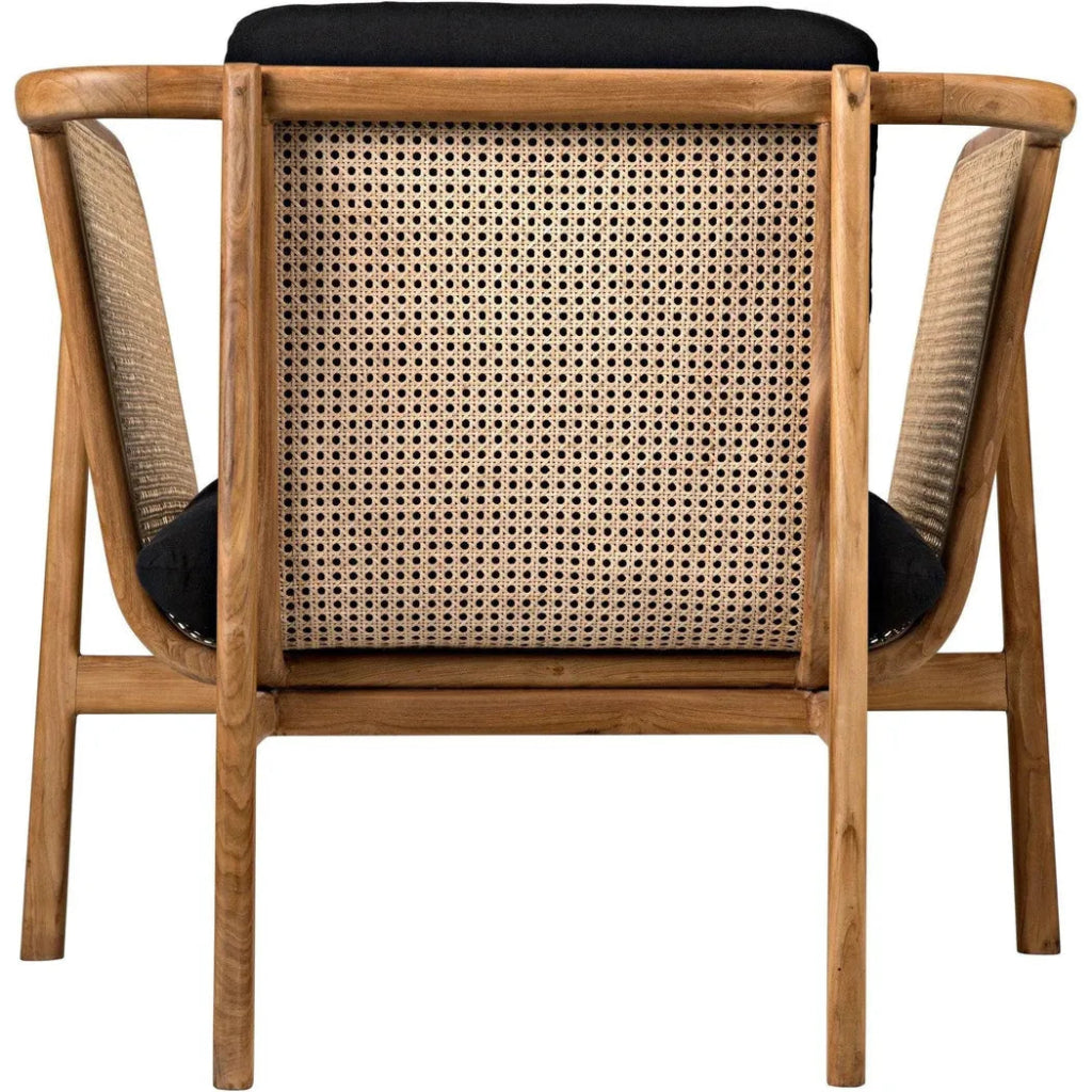 Balin Chair with Caning - LOOMLAN - Noir - Accent Chairs