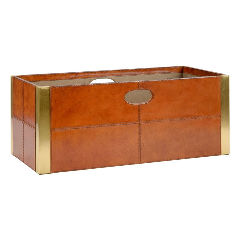 Ballard Cognac Leather Magazine Holder - LOOMLAN - Wildwood - Boxes & Bowls