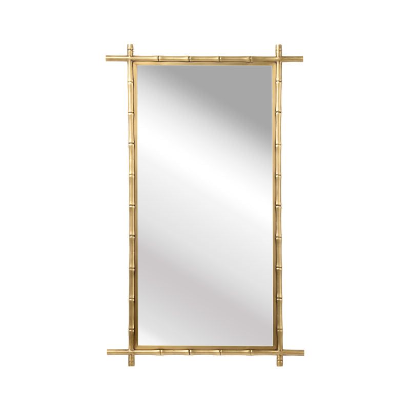 Bamboo Looking Brass framed Wall Mirror - LOOMLAN - Wildwood - Wall Mirrors