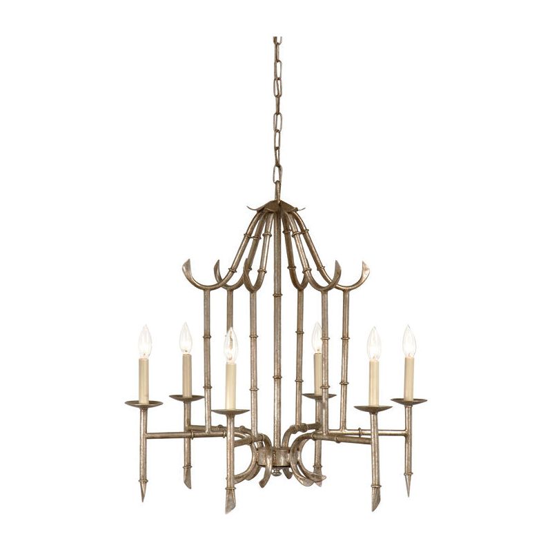 Bamboo Modern Silver Chandelier - LOOMLAN - Wildwood - Chandeliers