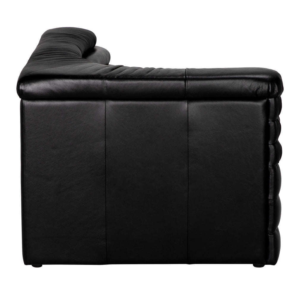 Bandera Top - Grain Leather Black Sectional Sofa - LOOMLAN - Modular Sofas