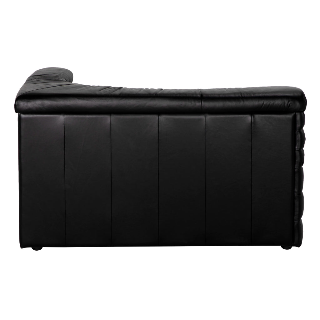 Bandera Top - Grain Leather Black Sectional Sofa - LOOMLAN - Modular Sofas