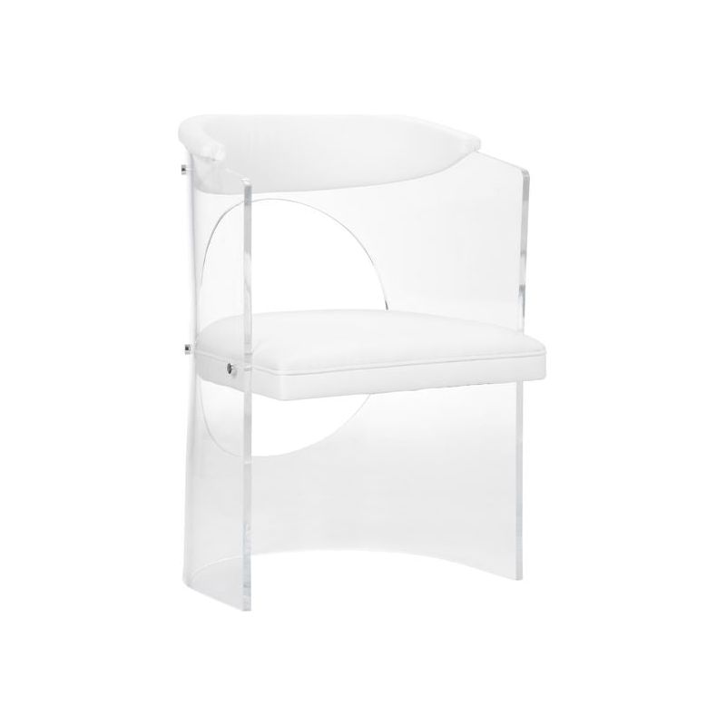 Baran Barrel Clear Acyrlic Frame Back Chair - LOOMLAN - Wildwood - Club Chairs