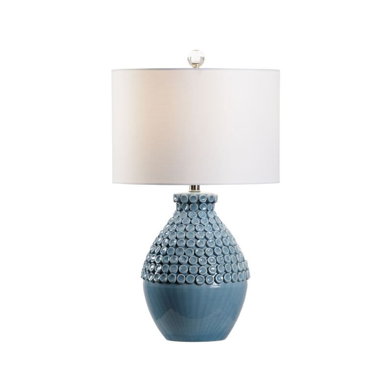 Barga Blue Glazed Ceramic Table Lamp - LOOMLAN - Wildwood - Table Lamps