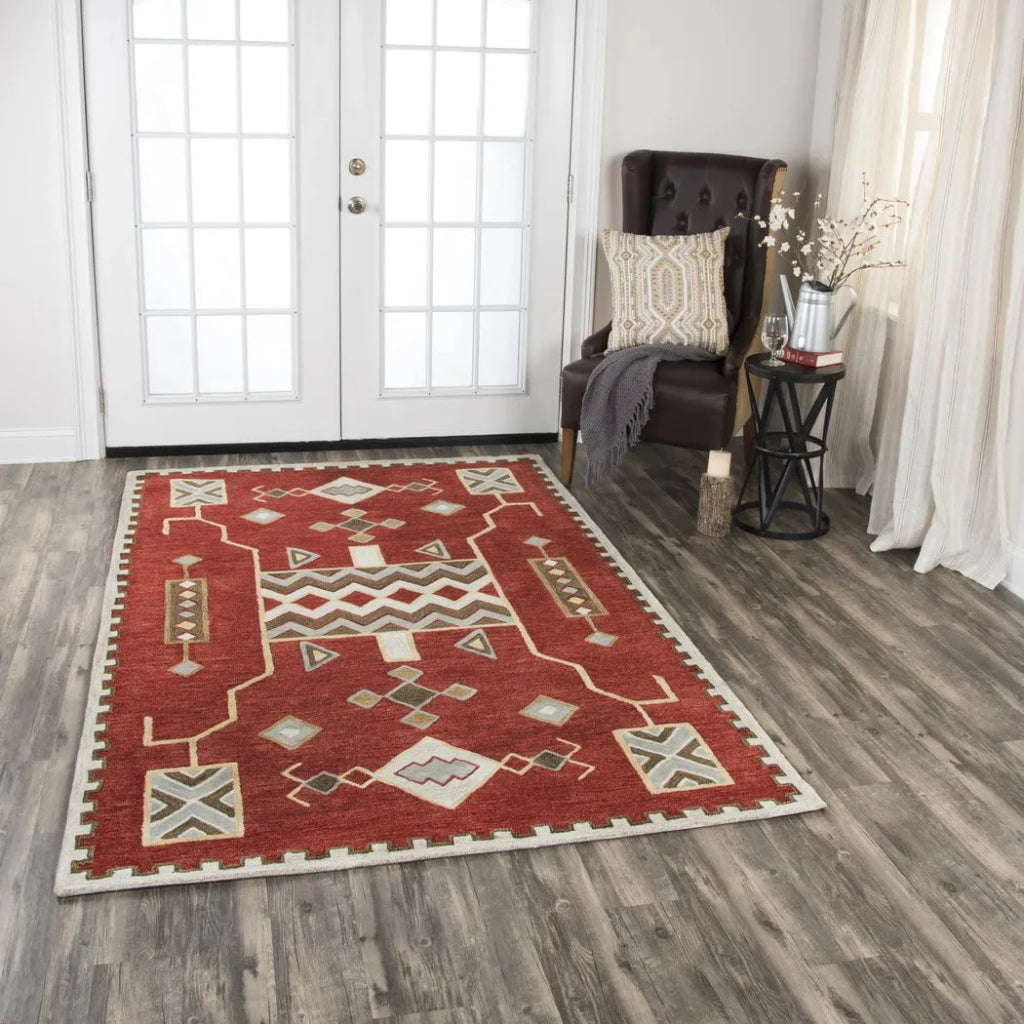 Bari Tribal Red Large Area Rugs For Living Room - LOOMLAN - LOOMLAN - Area Rugs