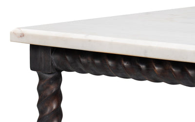 Barley White Banswara Marble Top Cocktail Table - LOOMLAN - Sarreid - Coffee Tables