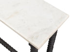 Barley White Banswara Marble Top Console Table - LOOMLAN - Sarreid - Console Tables