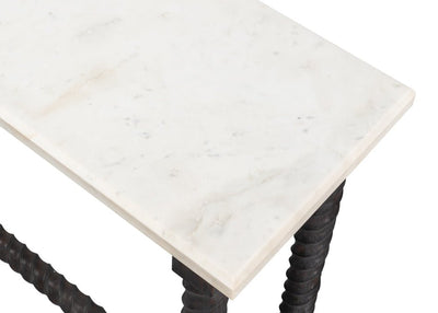 Barley White Banswara Marble Top Console Table - LOOMLAN - Sarreid - Console Tables