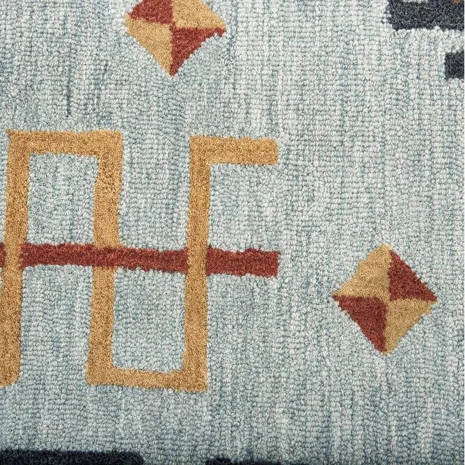 Barn Tribal Light Blue Large Area Rugs For Living Room - LOOMLAN - LOOMLAN - Area Rugs