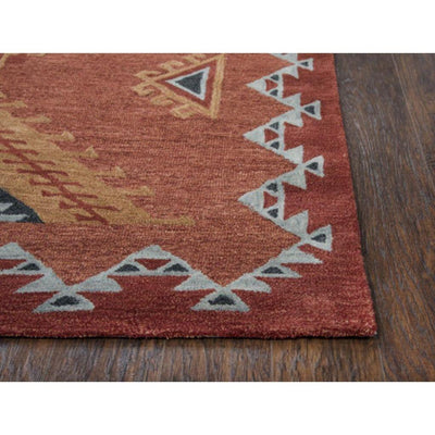 Bars Tribal Rust Large Area Rugs For Living Room - LOOMLAN - LOOMLAN - Area Rugs