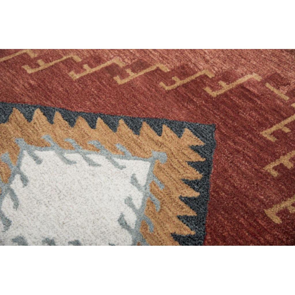 Bars Tribal Rust Large Area Rugs For Living Room - LOOMLAN - LOOMLAN - Area Rugs