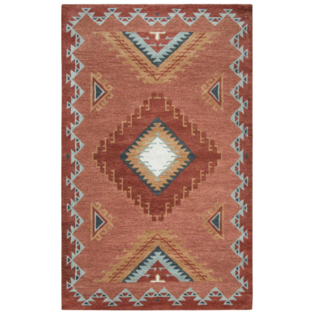 Bars Tribal Rust Large Area Rugs For Living Room - LOOMLAN - LOOMLAN - Area Rugs