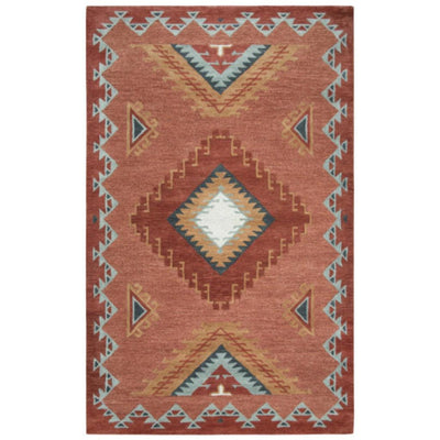 Bars Tribal Rust Large Area Rugs For Living Room - LOOMLAN - LOOMLAN - Area Rugs