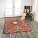 Bars Tribal Rust Large Area Rugs For Living Room - LOOMLAN - LOOMLAN - Area Rugs