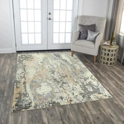 Batu Floral Gray Large Area Rugs For Living Room - LOOMLAN - LOOMLAN - Area Rugs