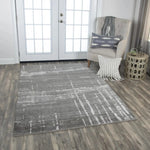 Baum Abstract Gray Large Area Rugs For Living Room - LOOMLAN - LOOMLAN - Area Rugs