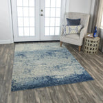 Baxy Abstract Blue Large Area Rugs For Living Room - LOOMLAN - LOOMLAN - Area Rugs