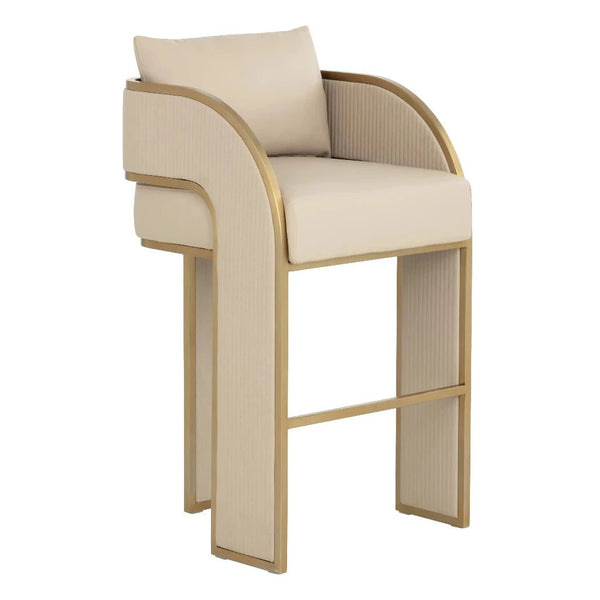 Baz Leather Barstool - LOOMLAN - SUNPAN - Bar Stools