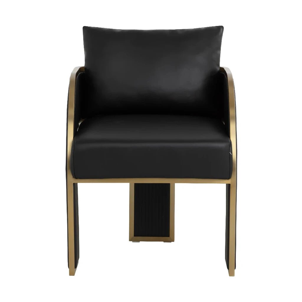 Baz Leather Dining Armchair - LOOMLAN - Dining Chairs