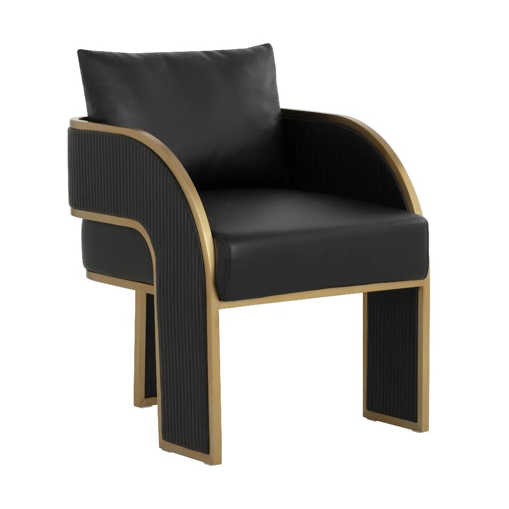 Baz Leather Dining Armchair - LOOMLAN - Dining Chairs