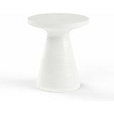 Bazaar Bone Finish Round Outdoor End Table - LOOMLAN - Sunset West - Outdoor Side Tables