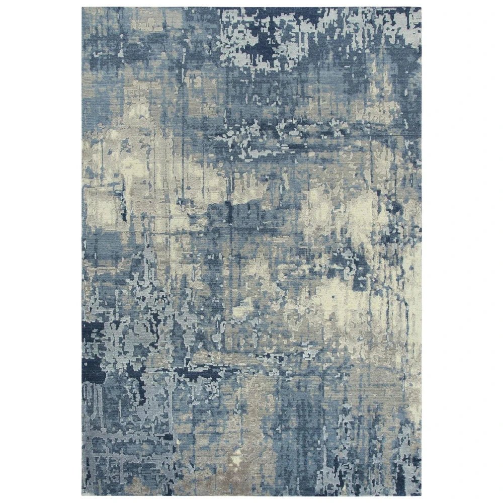 Baze Abstract Blue Large Area Rugs For Living Room - LOOMLAN - LOOMLAN - Area Rugs