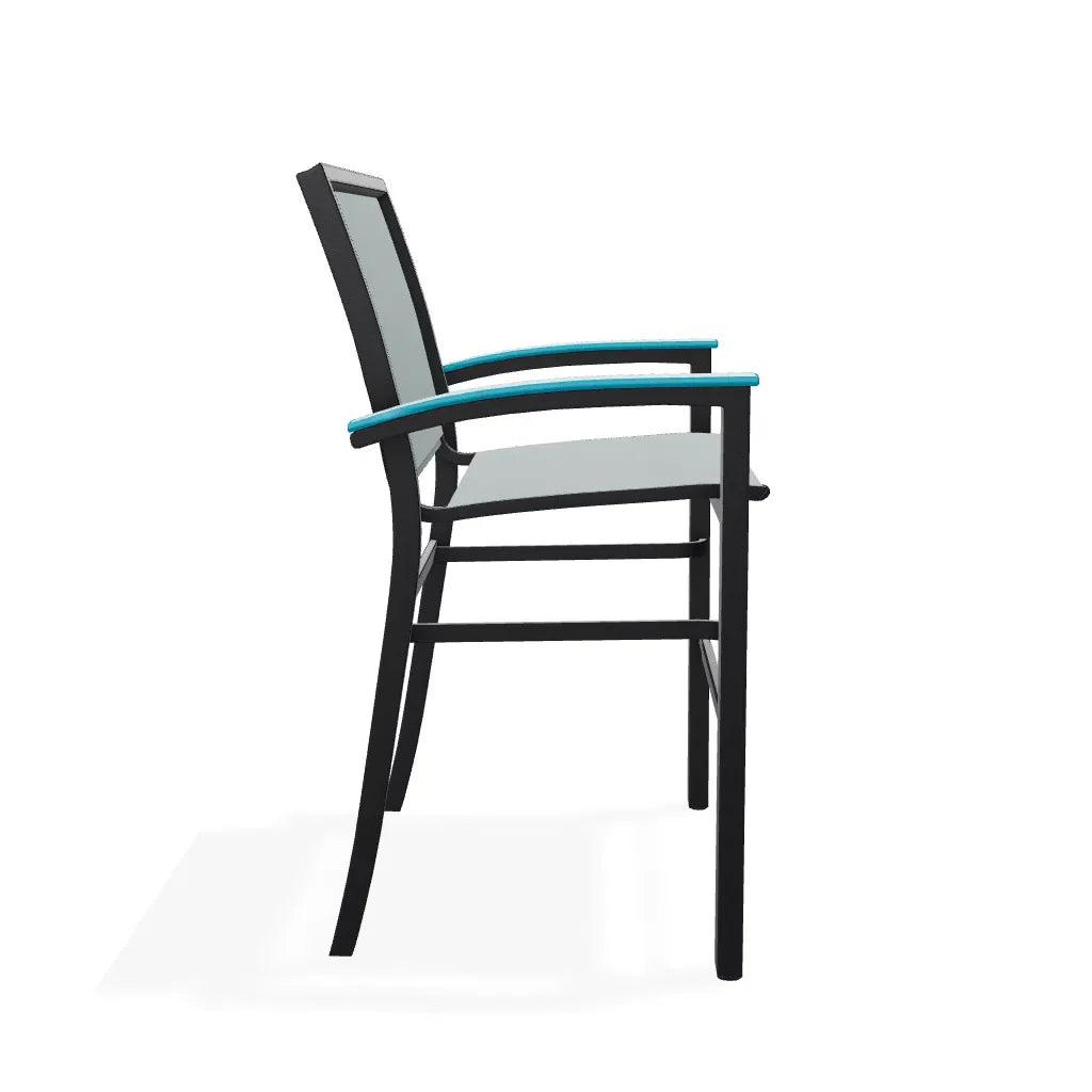 Bazza Stacking Bar Height MGP Armed Cafe Chair - LOOMLAN - Telescope - Outdoor Bar Stools