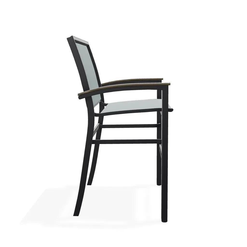 Bazza Stacking Bar Height MGP Armed Cafe Chair - LOOMLAN - Telescope - Outdoor Bar Stools