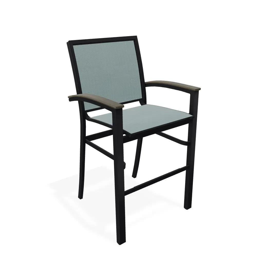 Bazza Stacking Bar Height MGP Armed Cafe Chair - LOOMLAN - Telescope - Outdoor Bar Stools