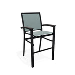 Bazza Stacking Bar Height Polymer Armed Cafe Chair - LOOMLAN - Telescope - Outdoor Bar Stools