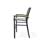 Bazza Stacking Bar Height Polymer Armed Cafe Chair - LOOMLAN - Telescope - Outdoor Bar Stools