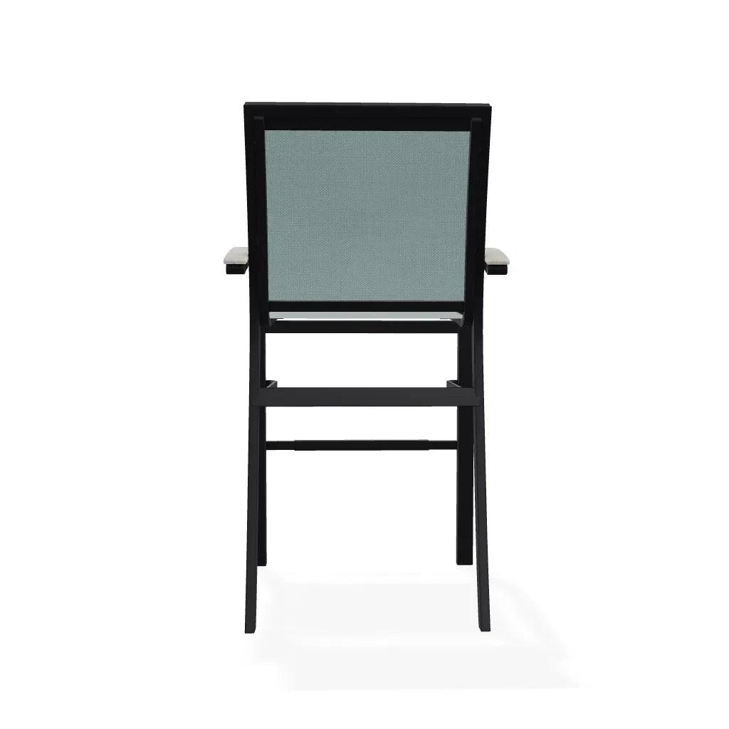 Bazza Stacking Bar Height Polymer Armed Cafe Chair - LOOMLAN - Telescope - Outdoor Bar Stools