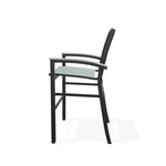 Bazza Stacking Bar Height Polymer Armed Cafe Chair - LOOMLAN - Telescope - Outdoor Bar Stools