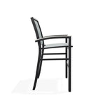 Bazza Stacking Bar Height Polymer Armed Cafe Chair - LOOMLAN - Telescope - Outdoor Bar Stools