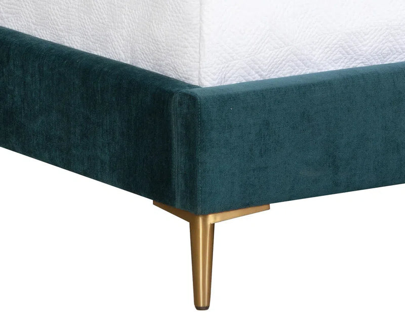 Elizio Fabric Upholstered Mid-Century Styled Bed