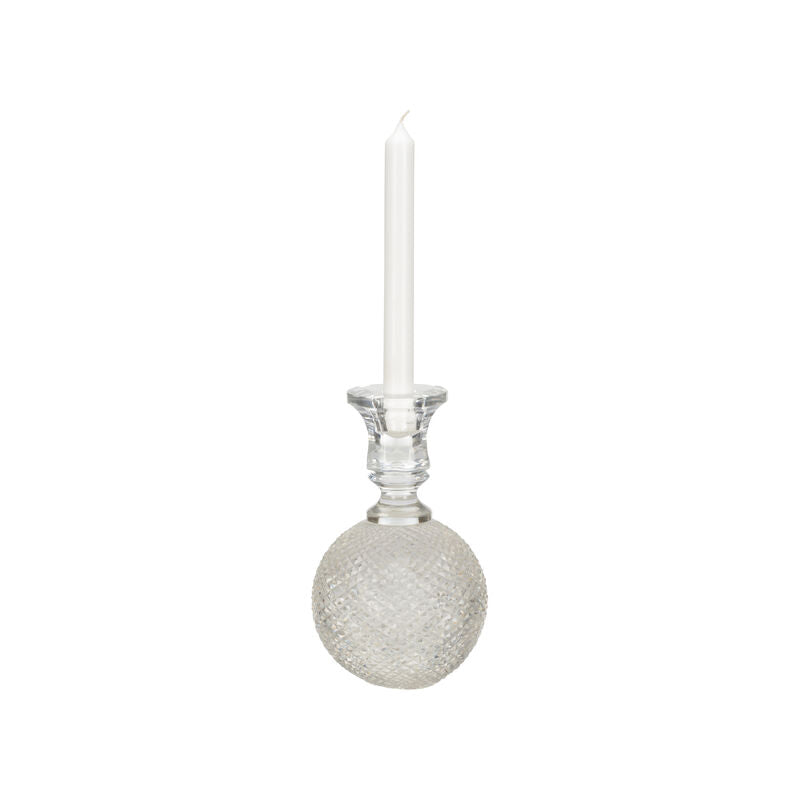 Glass Round Sturdy Design Candleholder